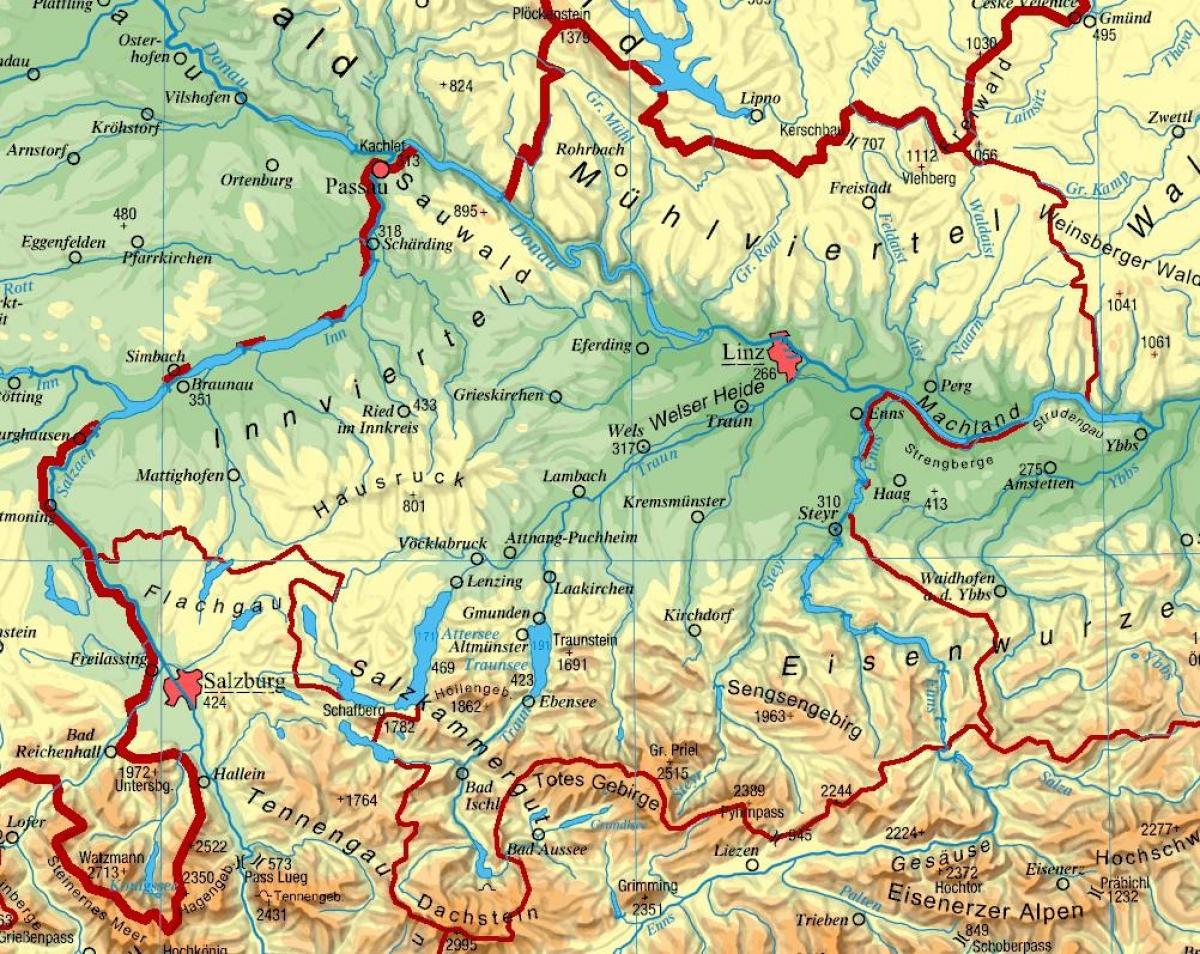 la mappa dell'austria superiore