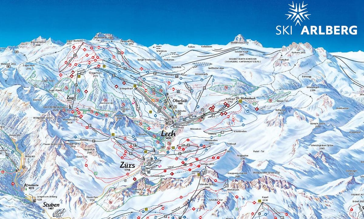 mappa di arlberg, austria
