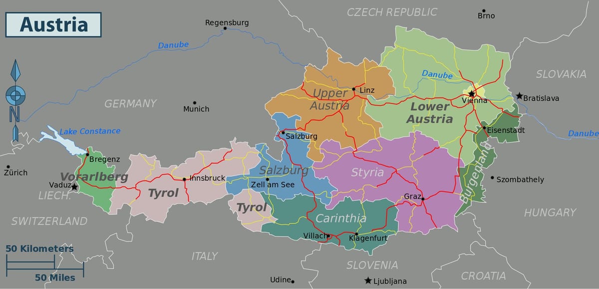 attrazioni austria mappa