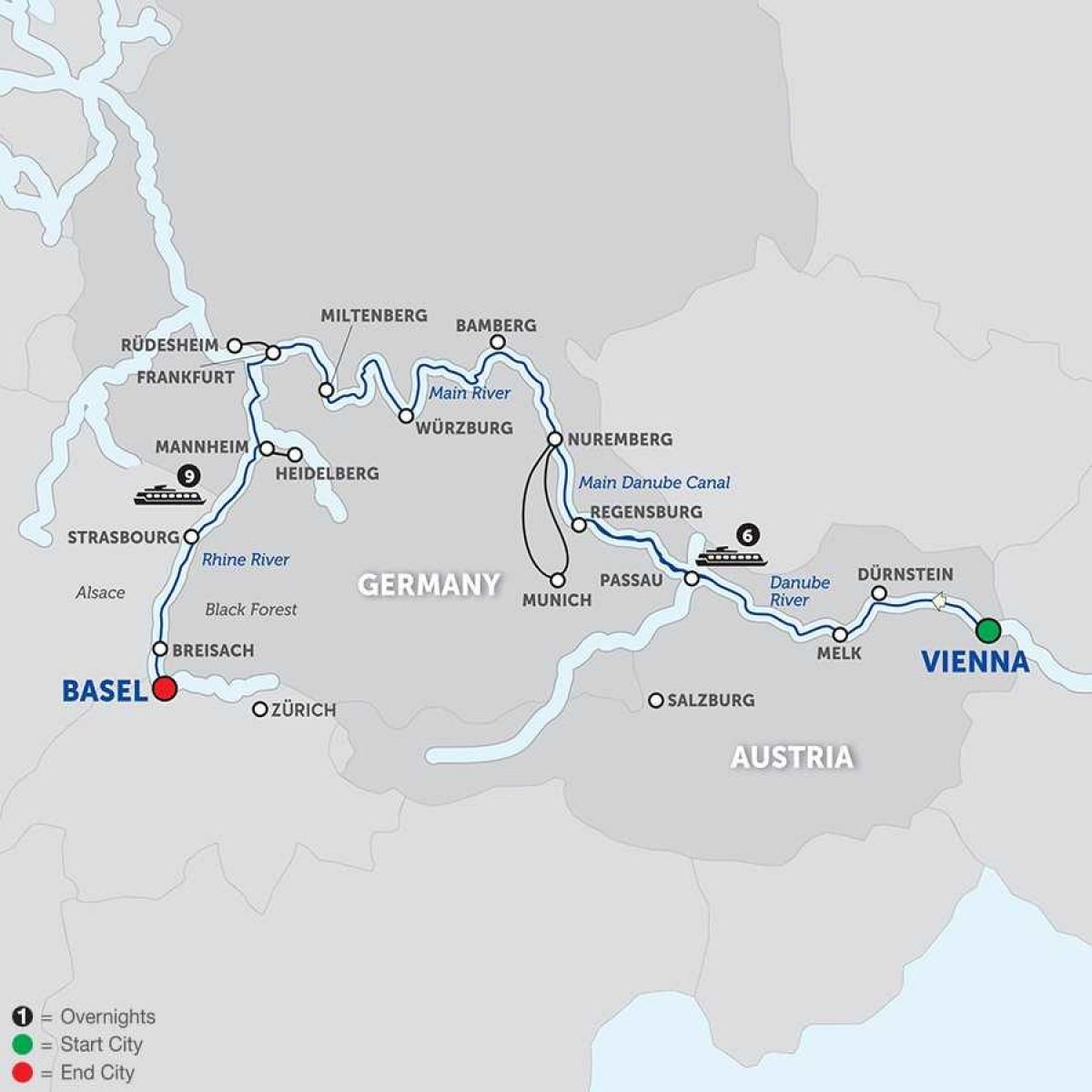 mappa di austria fiume