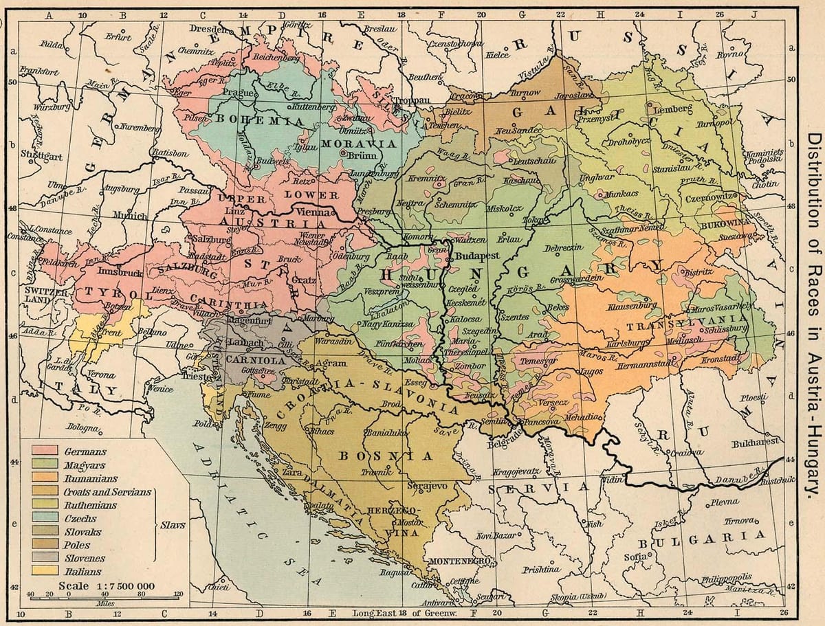 austria ungheria mappa 1900
