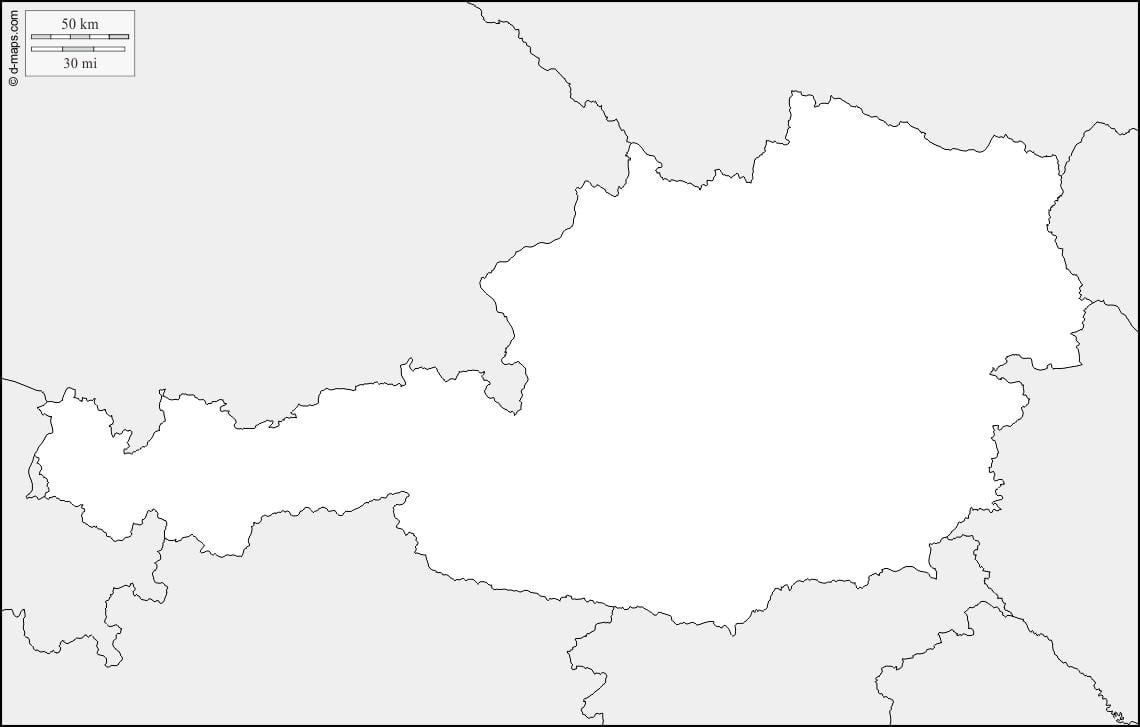 mappa di austria struttura della mappa