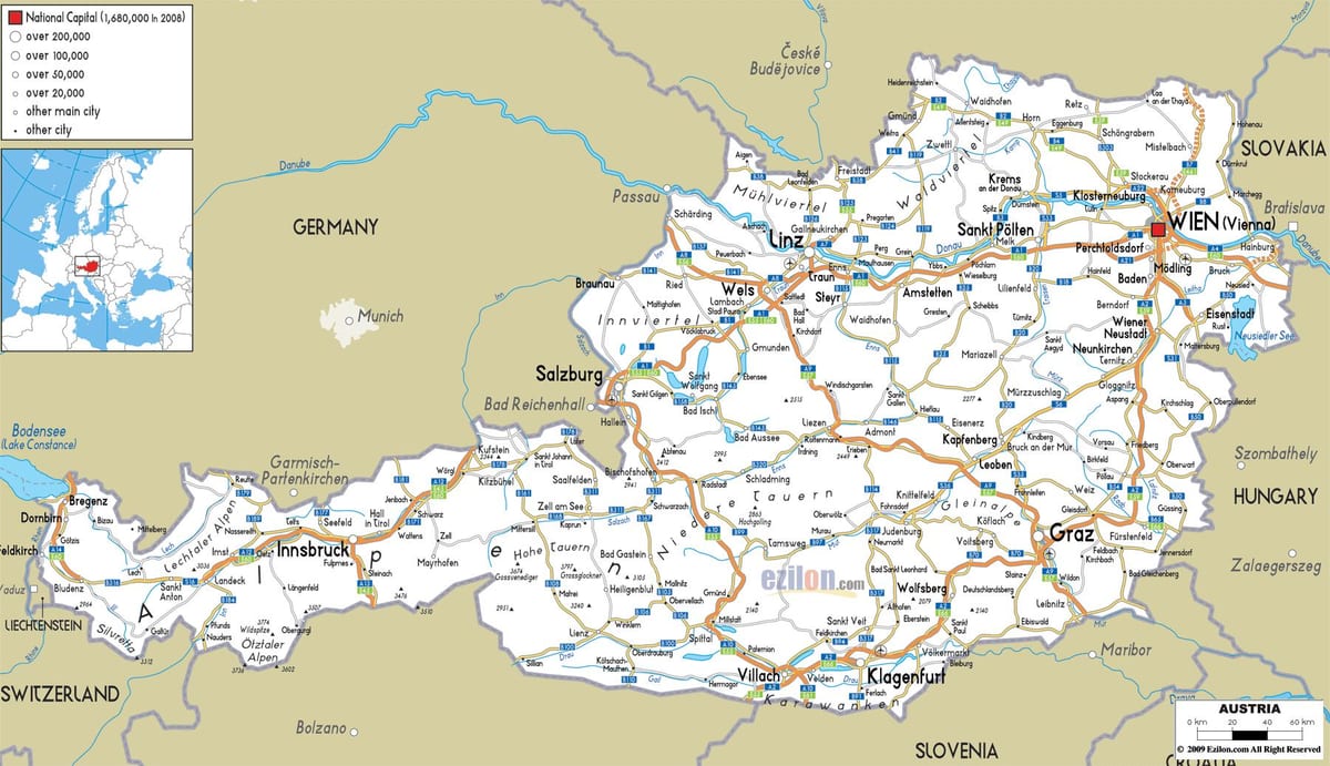 mappa austriaca del percorso