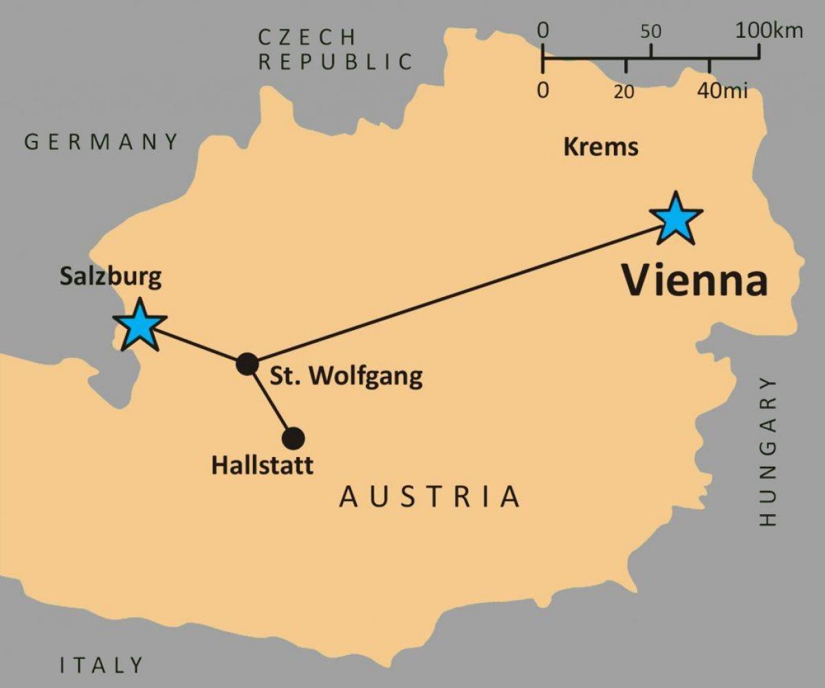 mappa di hallstatt, austria 