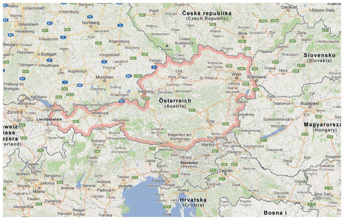 austriaco confini mappa