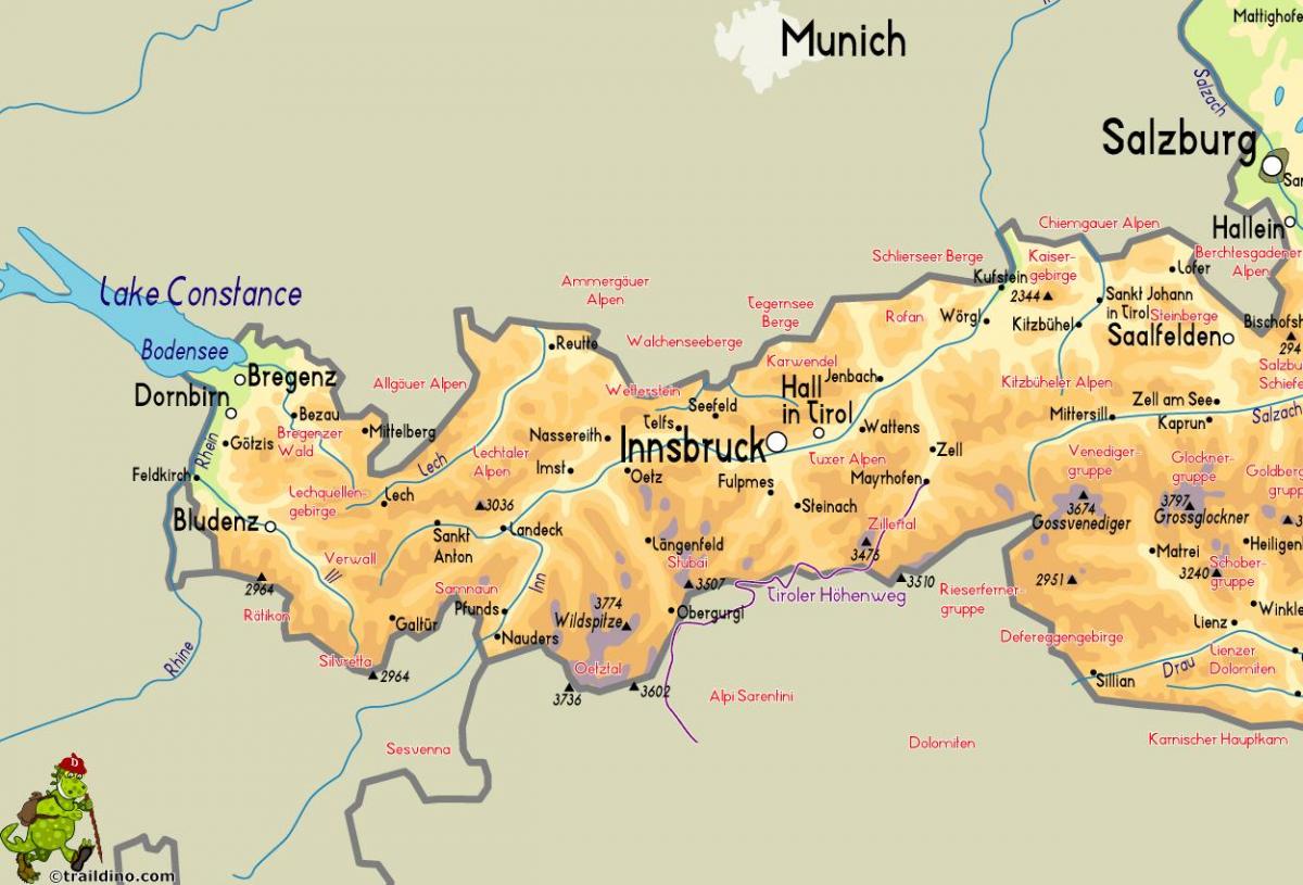 mappa di mayrhofen, austria