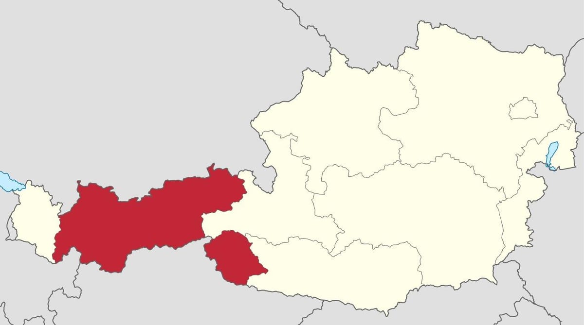 austria, tirolo mappa