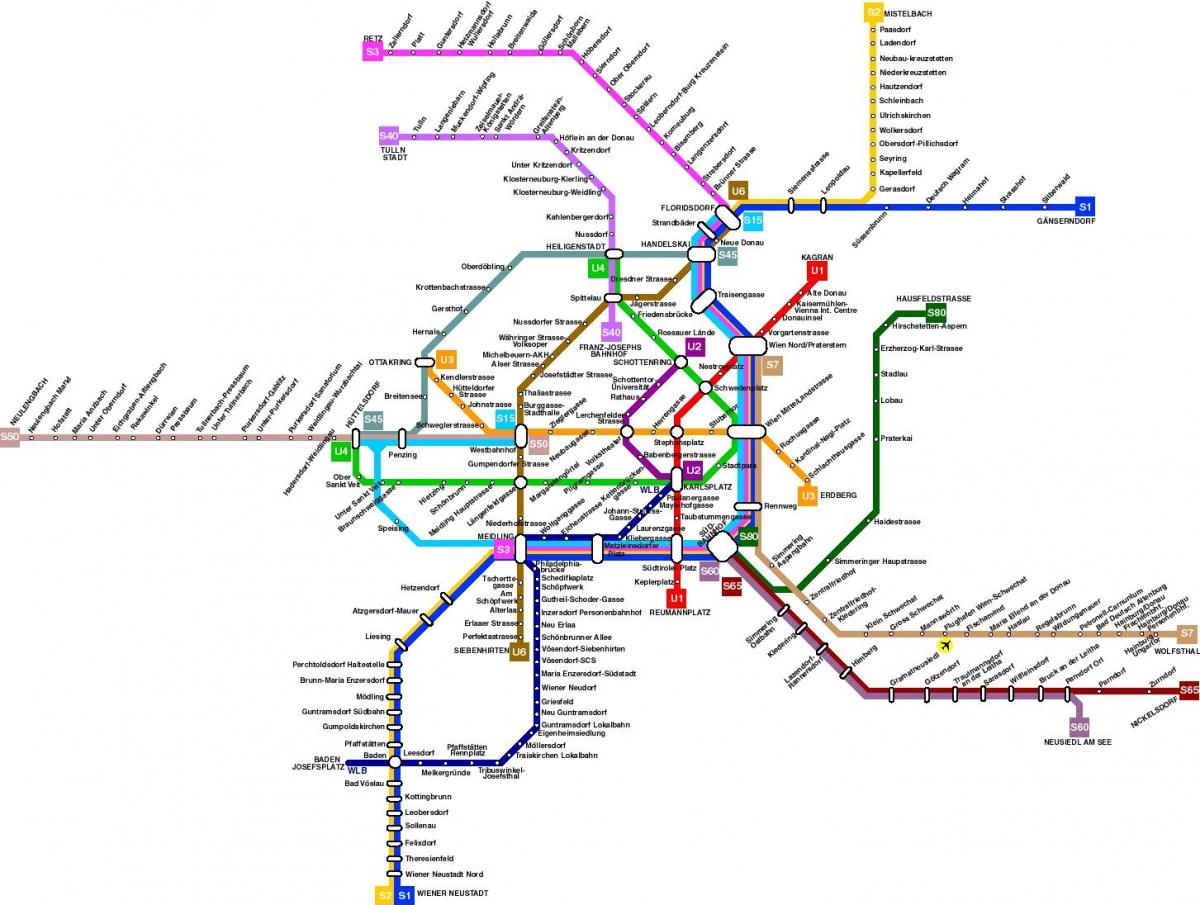 vienna, austria mezzi di trasporto pubblico mappa