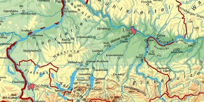 La mappa dell'austria superiore