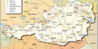 Mappa di austria città