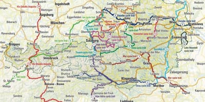Mappa di austria in bicicletta