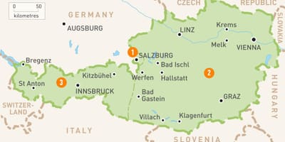 Mappa di bregenz, in austria,