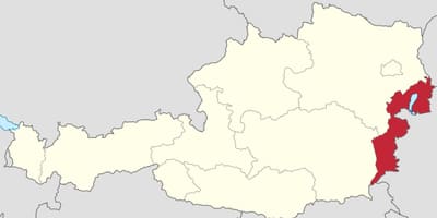 Mappa di burgenland, austria