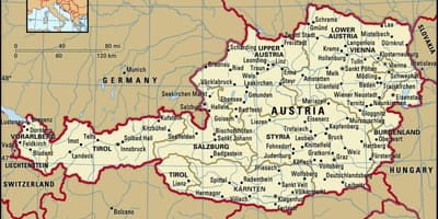 Mappa di castelli in austria