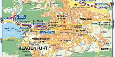 Mappa di klagenfurt, in austria
