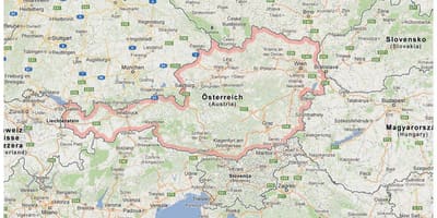 Mappa di austria e paesi limitrofi