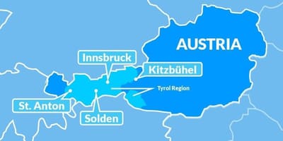 Mappa di mappa di tirolo, austria