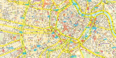 Strada di città mappa di vienna, austria